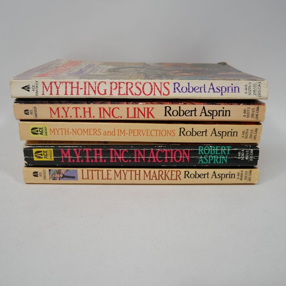 Robert Asprin Myth Adventures Book Lot Of 5 Paperback Fantasy Series